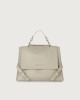 Orciani Sveva Sense Small leather handbag with strap Leather light grey