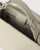 Orciani Sveva Sense Small leather handbag with strap Grained leather light grey