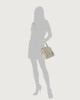 Orciani Sveva Sense Small leather handbag with strap Grained leather light grey