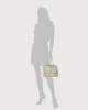 Orciani Sveva Sense Small leather handbag with strap Grained leather light grey