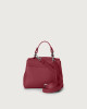Orciani Sveva Soft Mini leather handbag with shoulder strap Grained leather Purple
