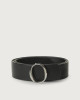 Orciani Bull Soft leather belt with monogram buckle Black
