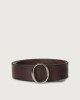Orciani Bull Soft leather belt with monogram buckle Leather Chocolate