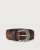 Orciani Stain western details leather belt Leather Chocolate