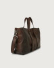 Orciani Micron Deep leather weekender bag with strap Leather Brown