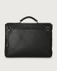 Orciani Micron leather large Briefcase with strap Leather Black