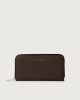 Orciani Zip around Soft leather wallet with RFID protection Grained leather Chocolate