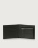 Orciani Frog leather wallet with coin purse and RFID protection Embossed leather Black