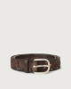 Orciani Stain micro-studs leather belt Leather Chocolate