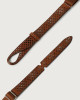 Orciani Dive leather and fabric Nobuckle belt Leather & fabric Cognac