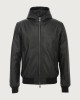 Orciani Nappa leather jacket with hood Leather Black