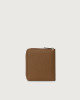 Orciani Soft small leather wallet with zip Leather Caramel