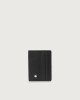 Orciani Micron leather card holder with RFID protection Leather Black