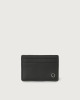 Orciani Micron leather card holder Grained leather Black