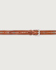 Orciani Bull Soft leather belt with studs 2,5 cm Leather Cognac