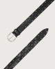 Orciani Bull Soft leather belt with studs 3,5 cm Bull hide Black