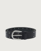 Orciani Bull Soft leather belt with studs 3,5 cm Bull hide Black