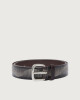 Orciani Bull Soapy micro-studs leather belt 3,5 cm Bull hide Chocolate