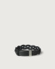 Orciani Walk leather Nobuckle bracelet with silver detail Leather Black