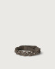 Orciani Walk leather Nobuckle bracelet with silver detail Leather Chocolate