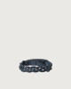 Orciani Walk leather Nobuckle bracelet with silver detail Leather Deep Blue