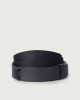 Orciani Micron leather and fabric Nobuckle belt Leather & fabric Navy
