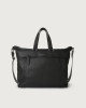 Orciani Micron large leather crossbody and handbag Grained leather Black