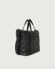 Orciani Micron large leather crossbody and handbag Grained leather Black
