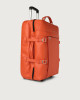 Orciani Micron leather two wheels trolley Grained leather Orange