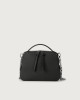 Orciani Chéri Soft leather hand mini bag with shoulder strap Grained leather Black