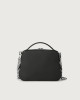 Orciani Chéri Soft leather hand mini bag with shoulder strap Grained leather Black