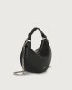 Orciani Dumpling Soft leather mini bag with strap Grained leather Black