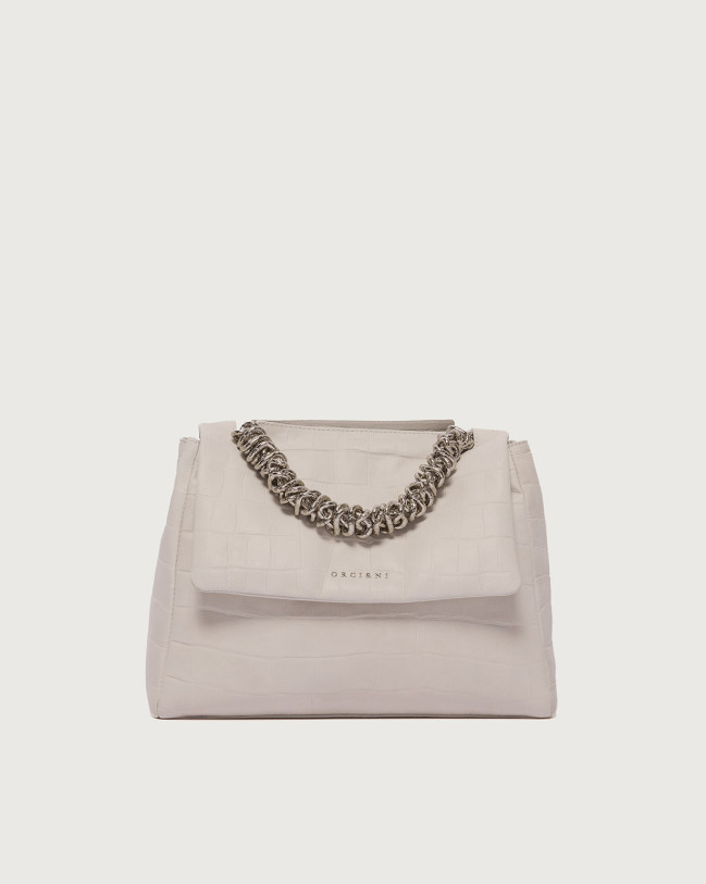 Orciani Sveva Twilight Midi nubuck leather shoulder bag Nubuck off white
