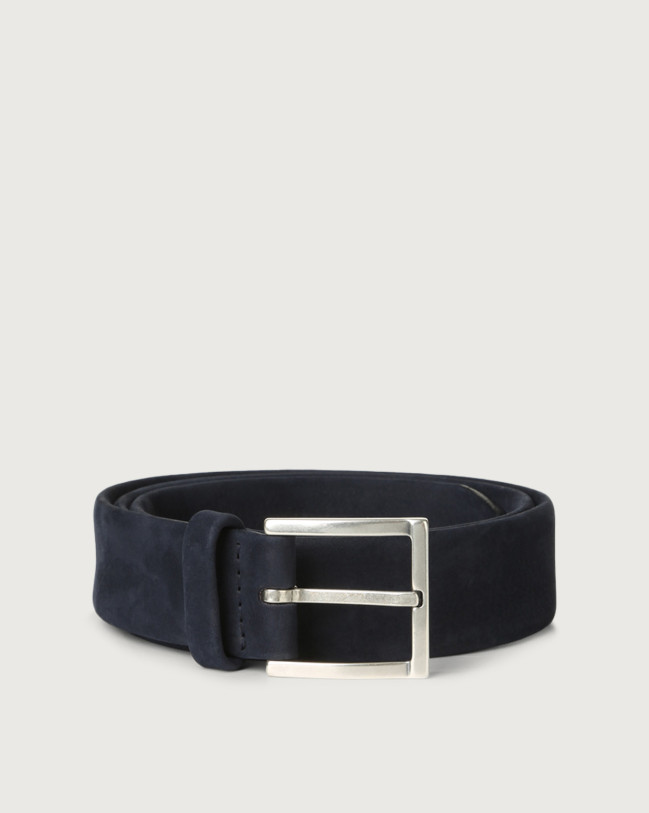 Orciani Long Beach nabuck leather belt Nubuck Deep blue