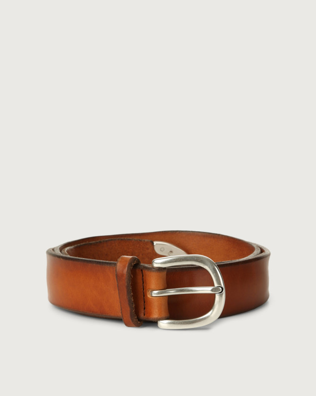 Orciani Bull soft leather belt Leather Cognac