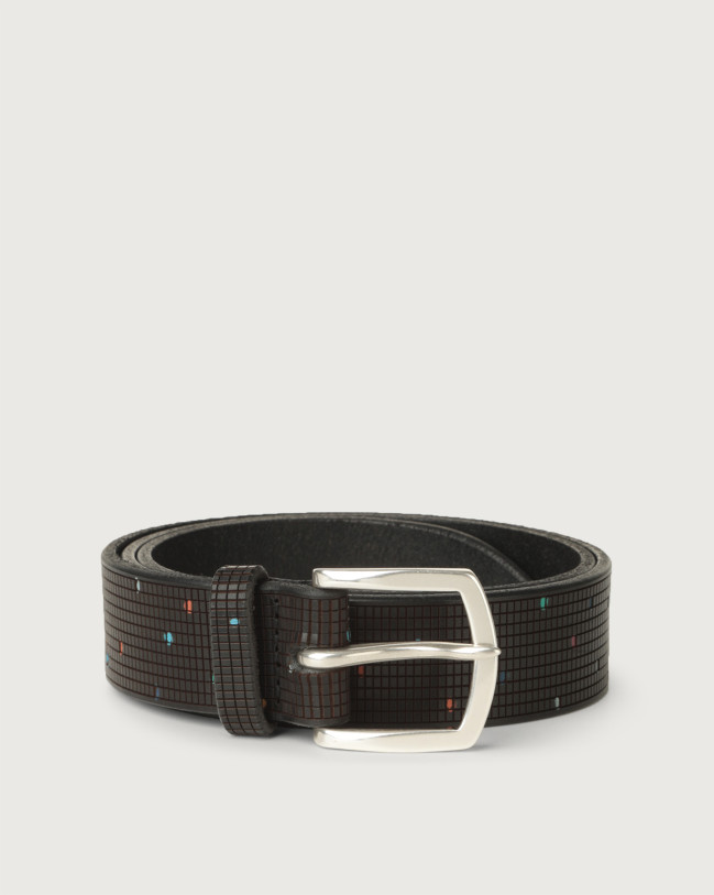 Orciani Tetris leather belt Leather Black