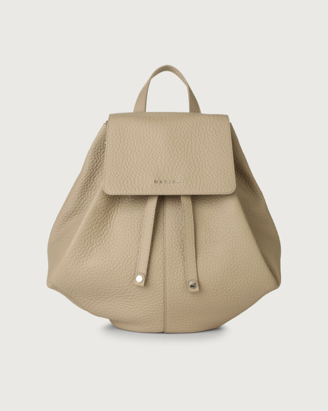 Orciani Iris Soft leather backpack Leather Sand