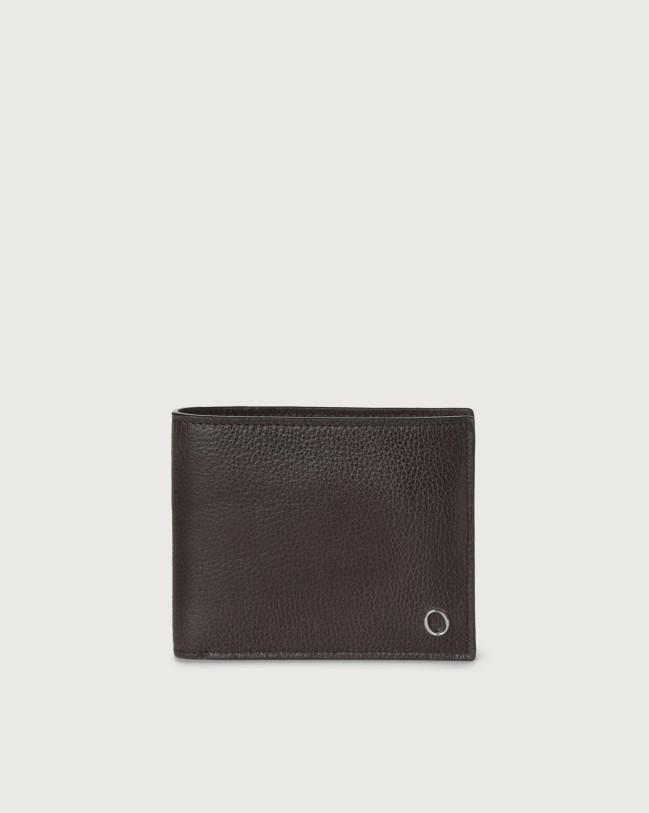 Orciani Chevrette leather wallet with coin pocket Leather Chocolate