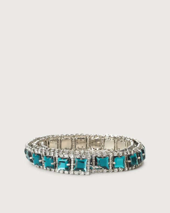 Orciani Smart Crystal jewel belt Leather turquoise