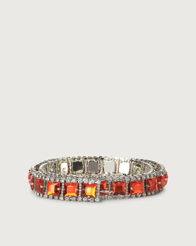 Orciani Smart Crystal jewel belt Leather Orange