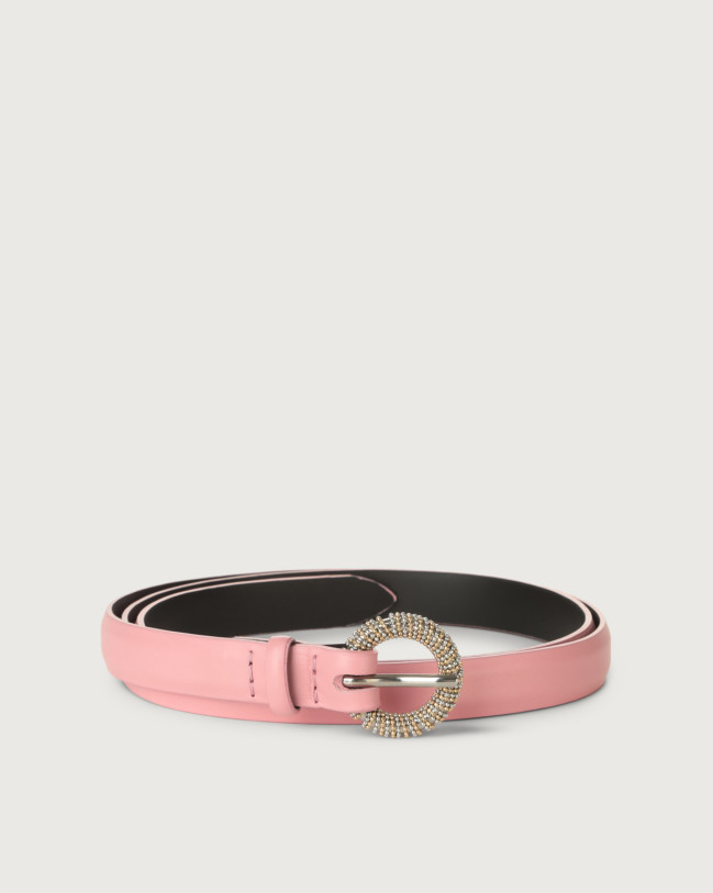 Orciani Vanity classic leather belt 1,5 cm Leather pink