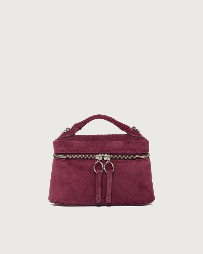 Orciani Joy Peach suede leather mini bag Suede leather BORDEAUX