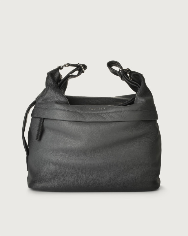 Orciani Micron Deep leather crossbody bag Dark Grey