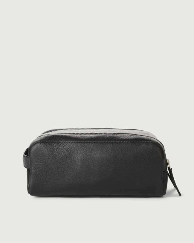 Orciani Micron Leather Beauty Case Grained leather Black