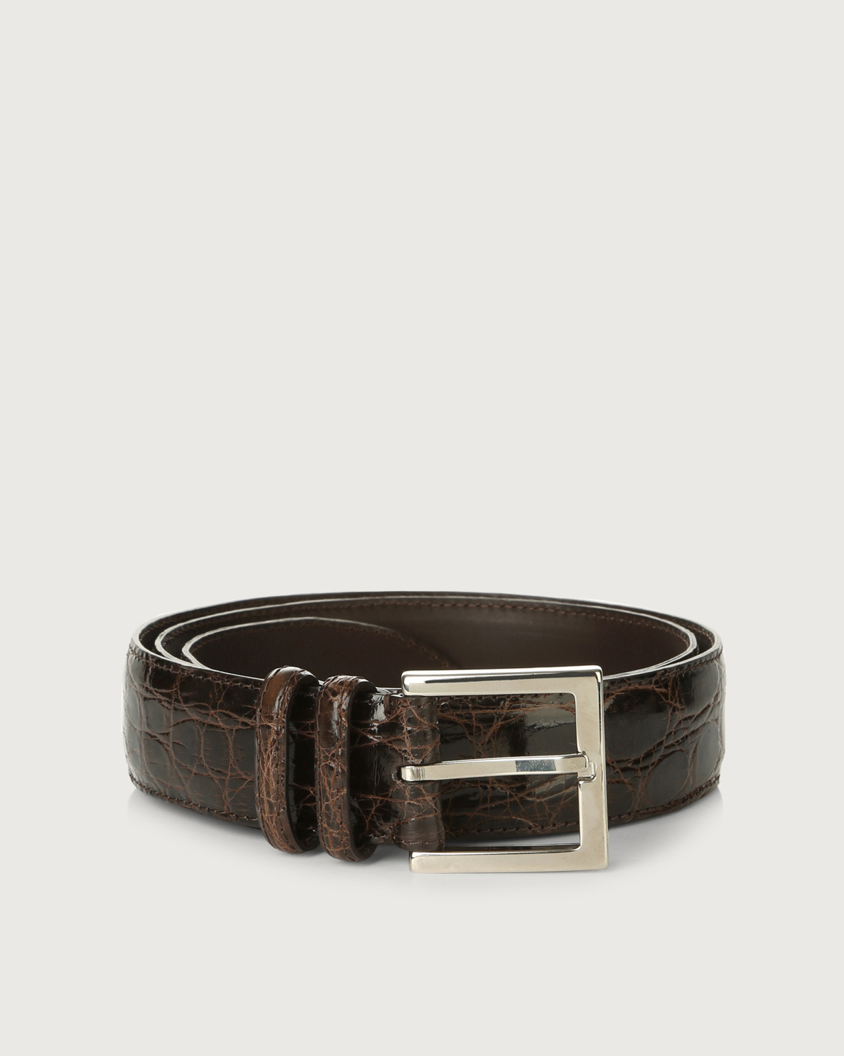 ORCIANI Cocco Fianco Lucido classic crocodile leather belt, color ORCIANI Cocco Fianco Lucido classic crocodile leather belt, color