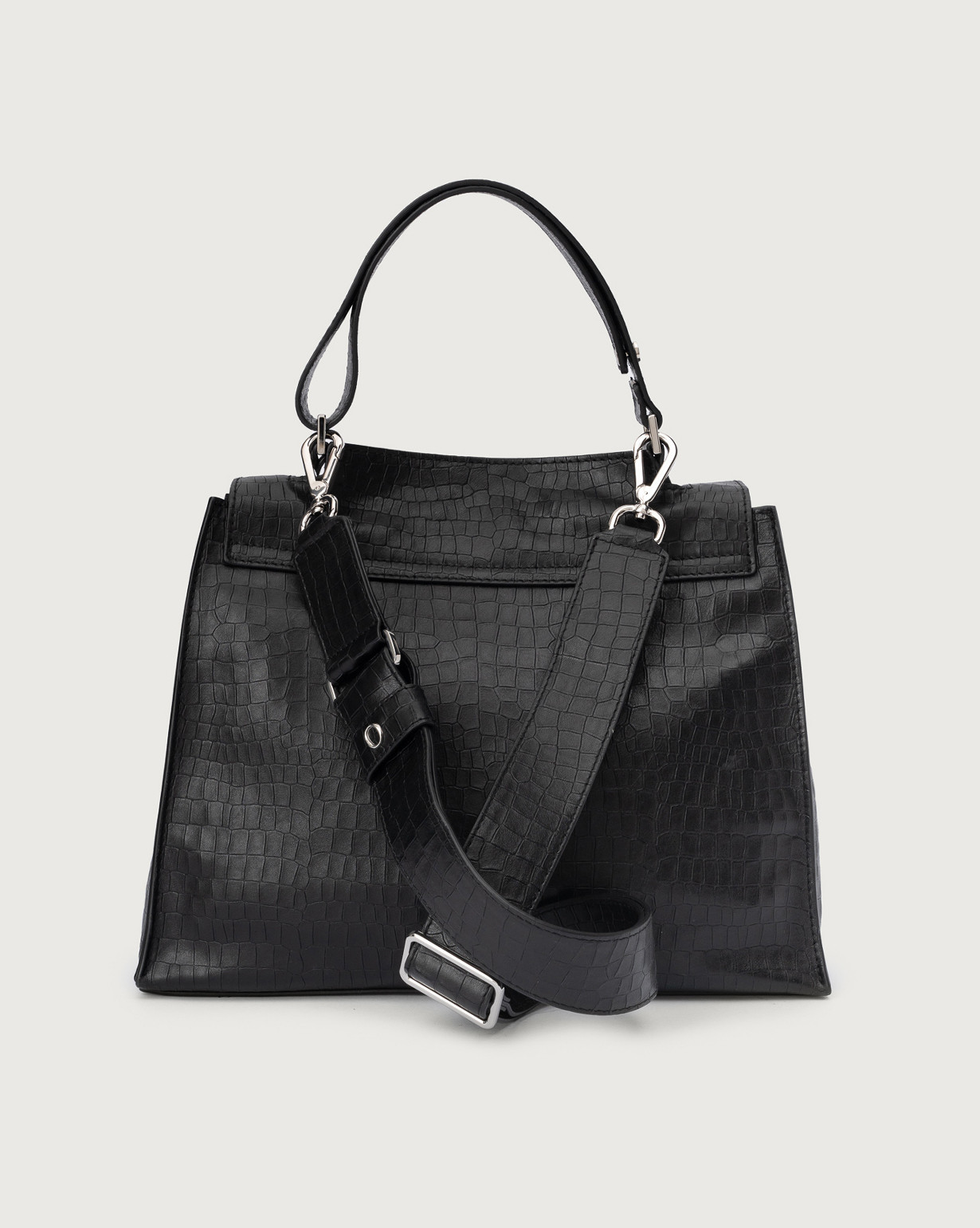 ORCIANI Sveva Cocco Medium embossed leather shoulder bag