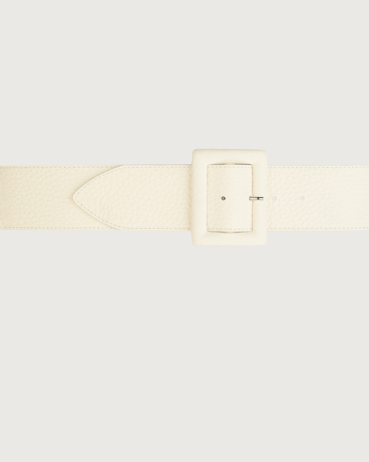 ベルト ORCIANI Woman Belt White D10366SOF BIA ORCIANI Soft high waist leather belt with covered buckle