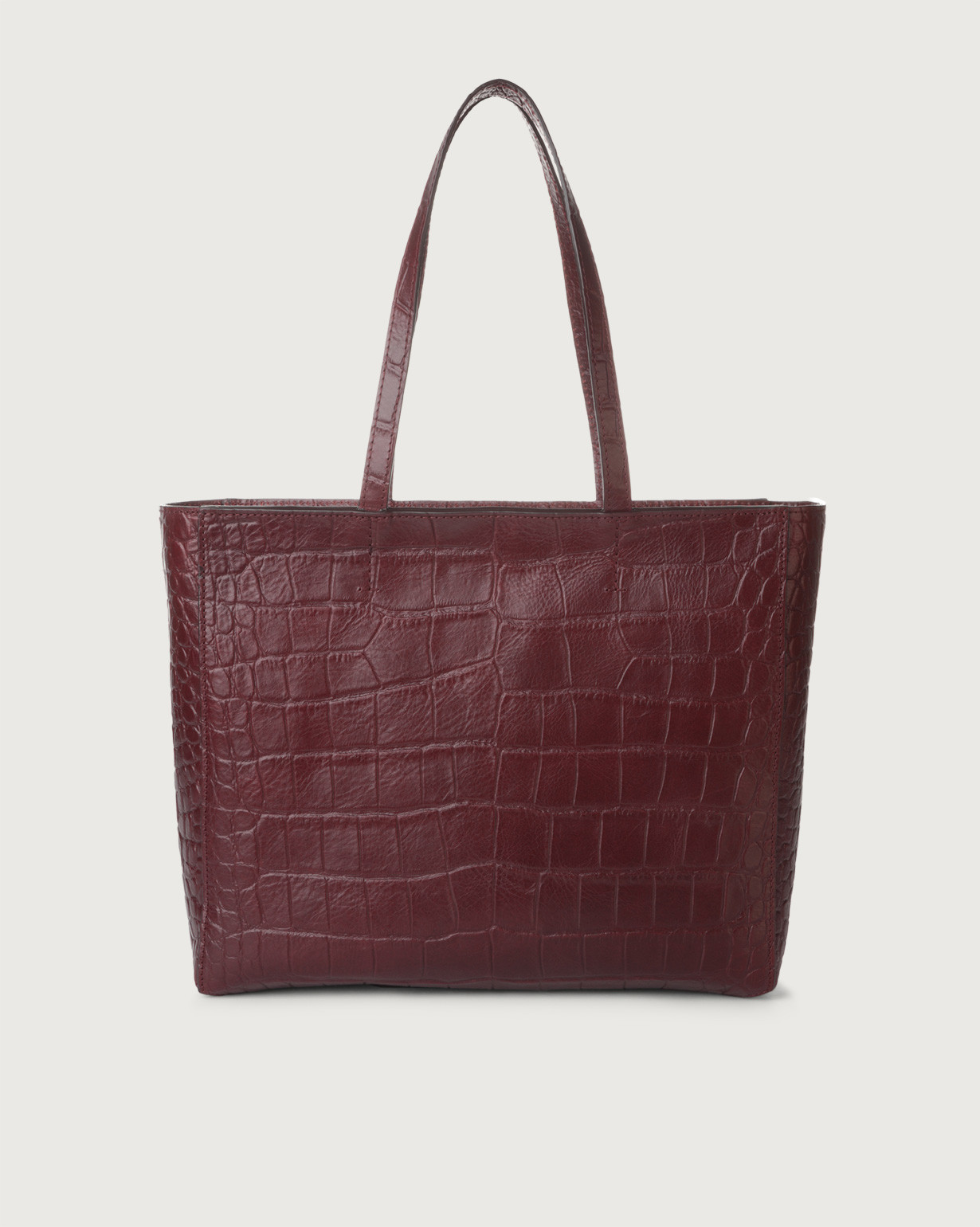 ORCIANI Le Sac Kenya croco-effect leather tote bag, color Bordeaux