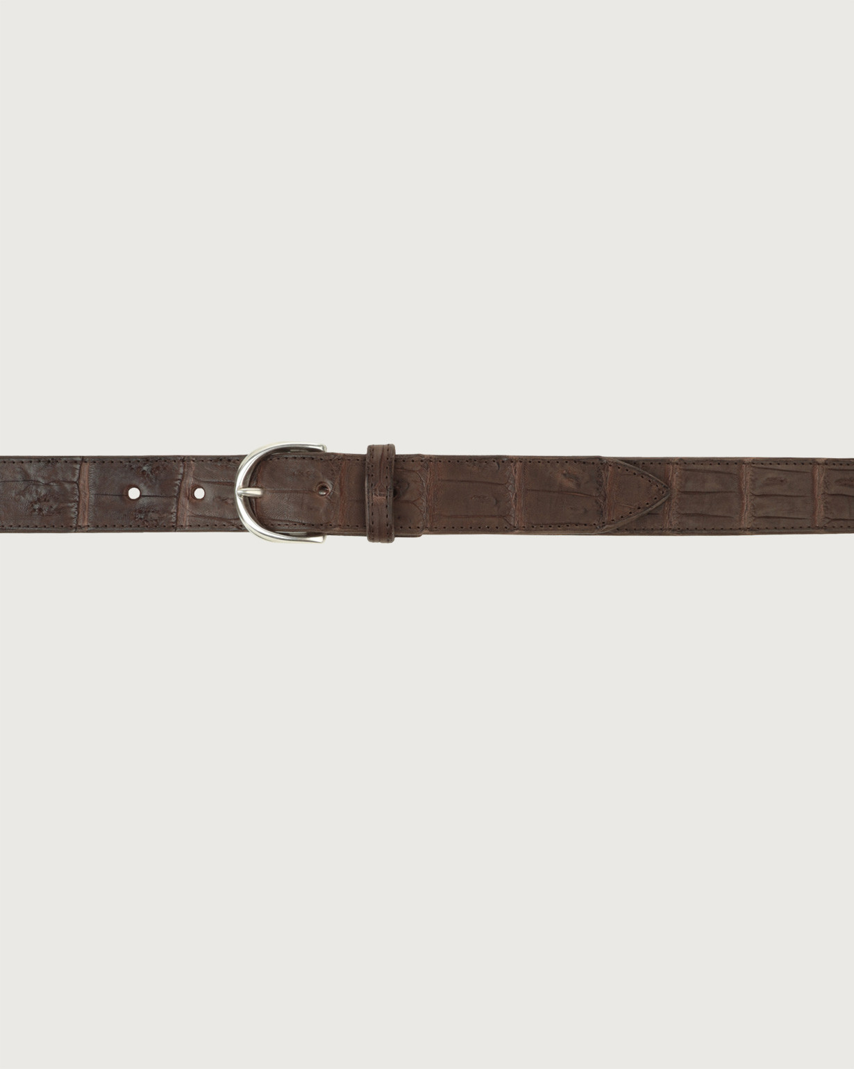 小物 ORCIANI white crocodile leather belt ORCIANI | Cocco Coda Color classic crocodile leather belt