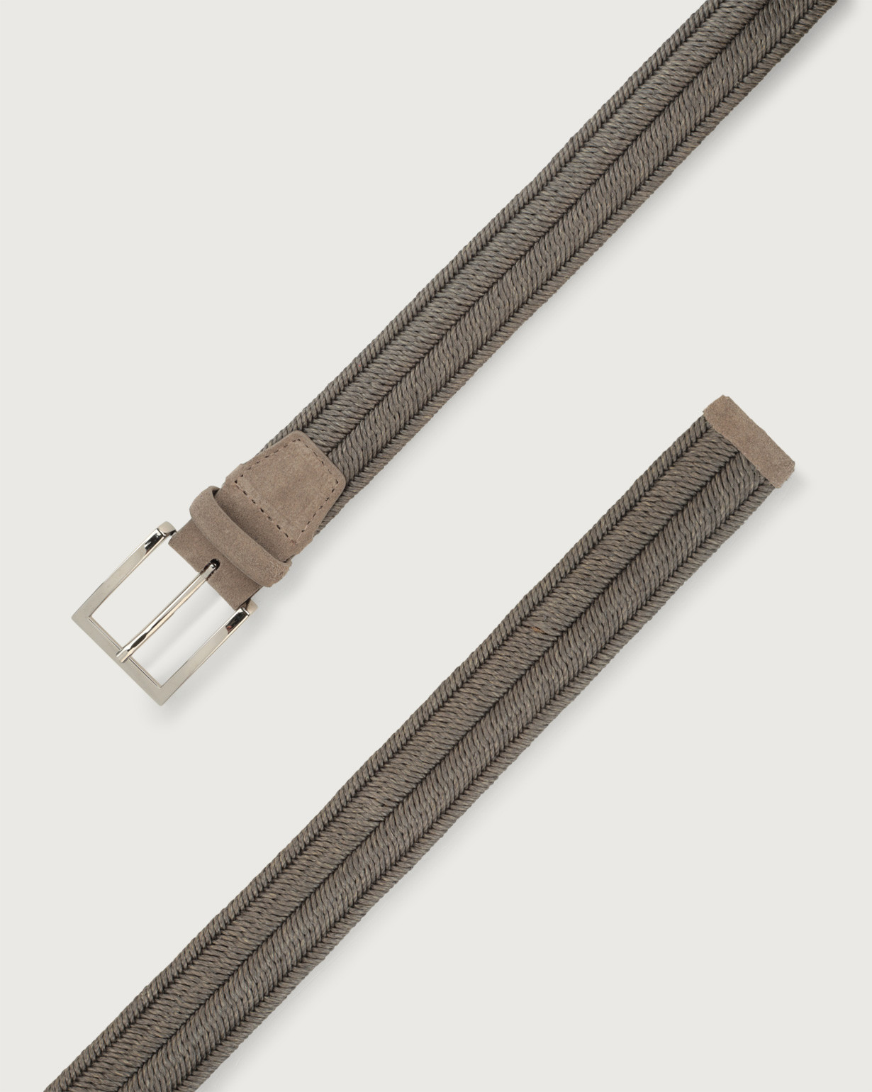 ORCIANI Rope Elast stretch linen belt 3,5 cm, color Smoke